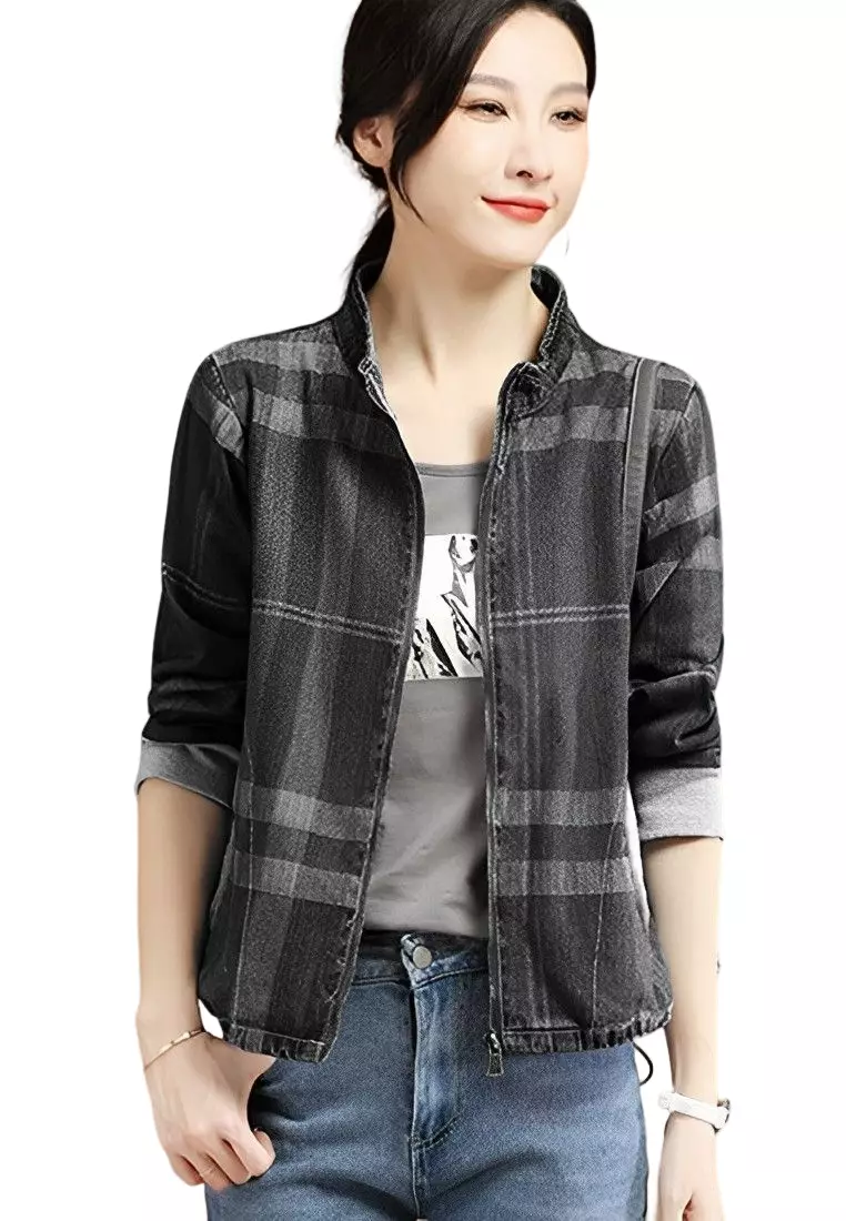 Buy A IN GIRLS Vintage Check Denim Jacket 2024 Online ZALORA