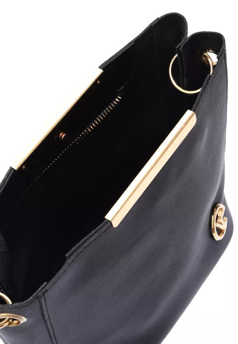 Viona Sling Bag Wanita Remaja Rantai Premium Polos - Black