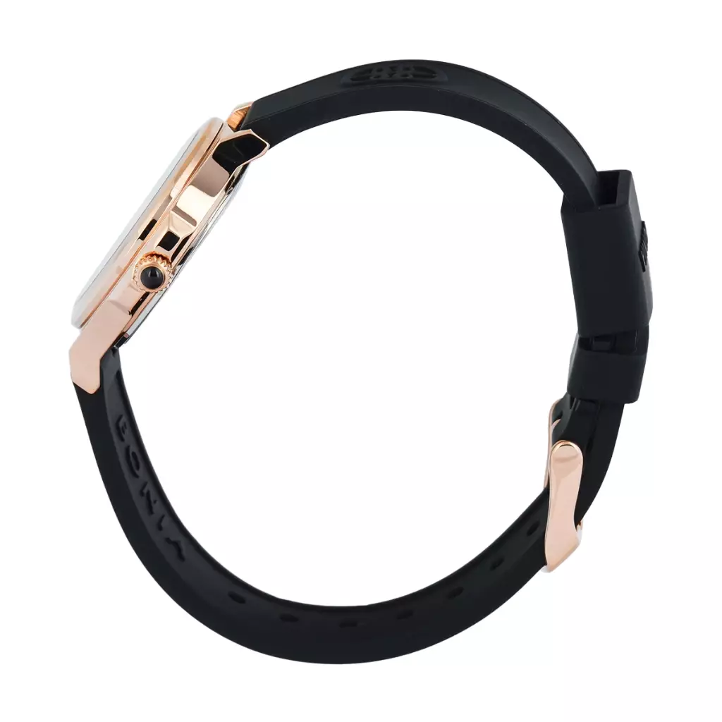 Jam Tangan Wanita Bonia Black Dial Rubber Strap Analog B10868-2532