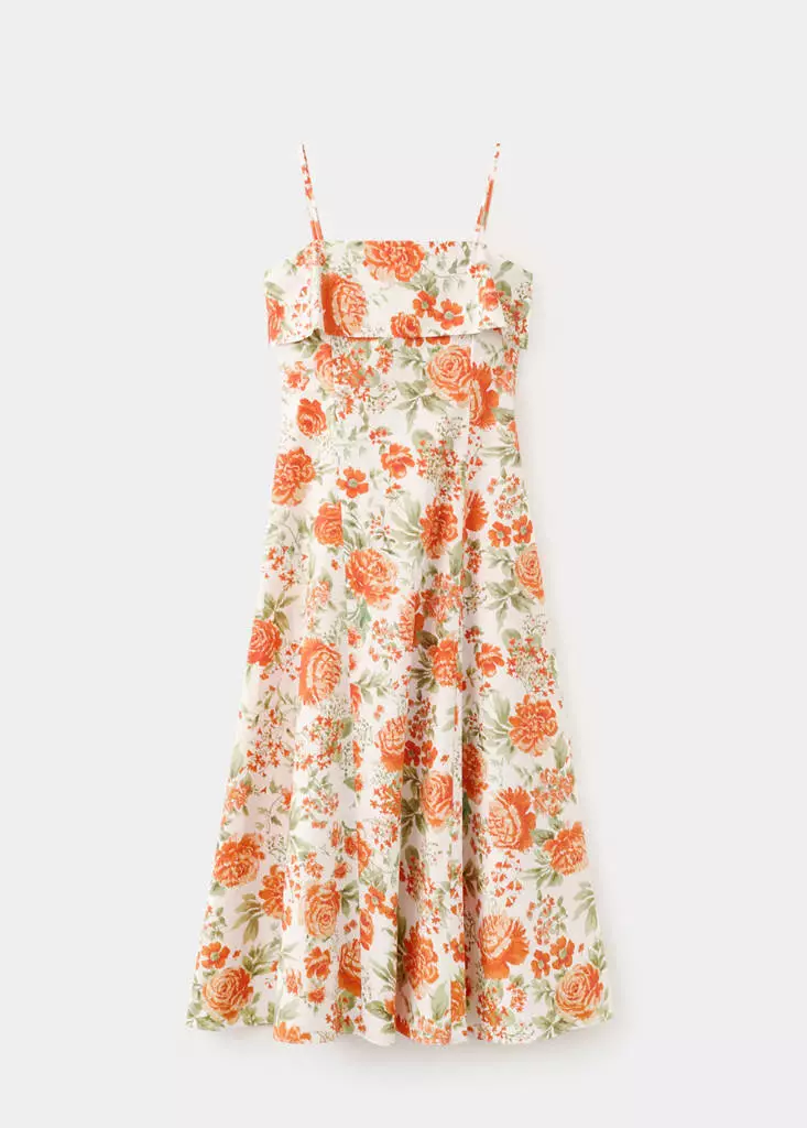 Floral-Print Flared Dress