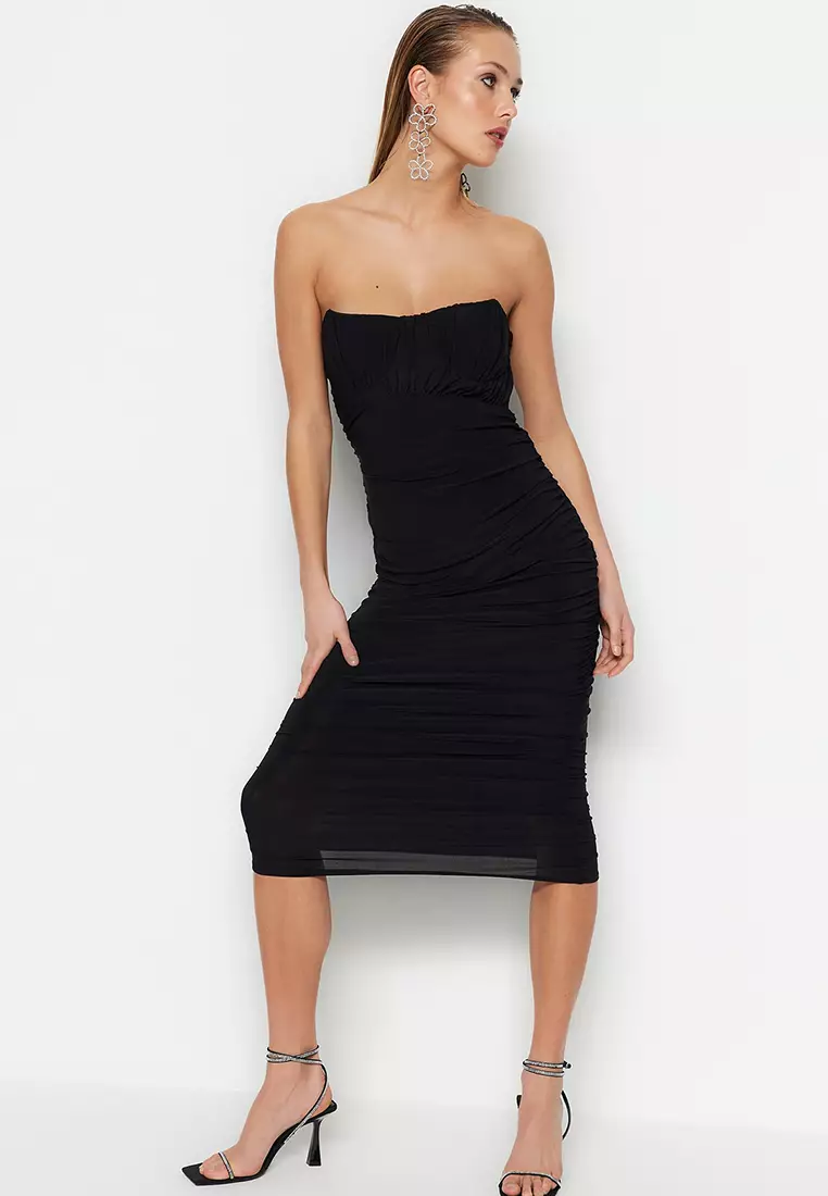 Trendyol Ruched Bodycon Dress 2024 Buy Trendyol Online ZALORA Hong Kong
