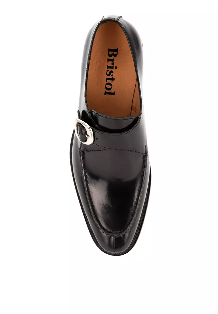 Fiyero Black Single Monk Strap Shoes