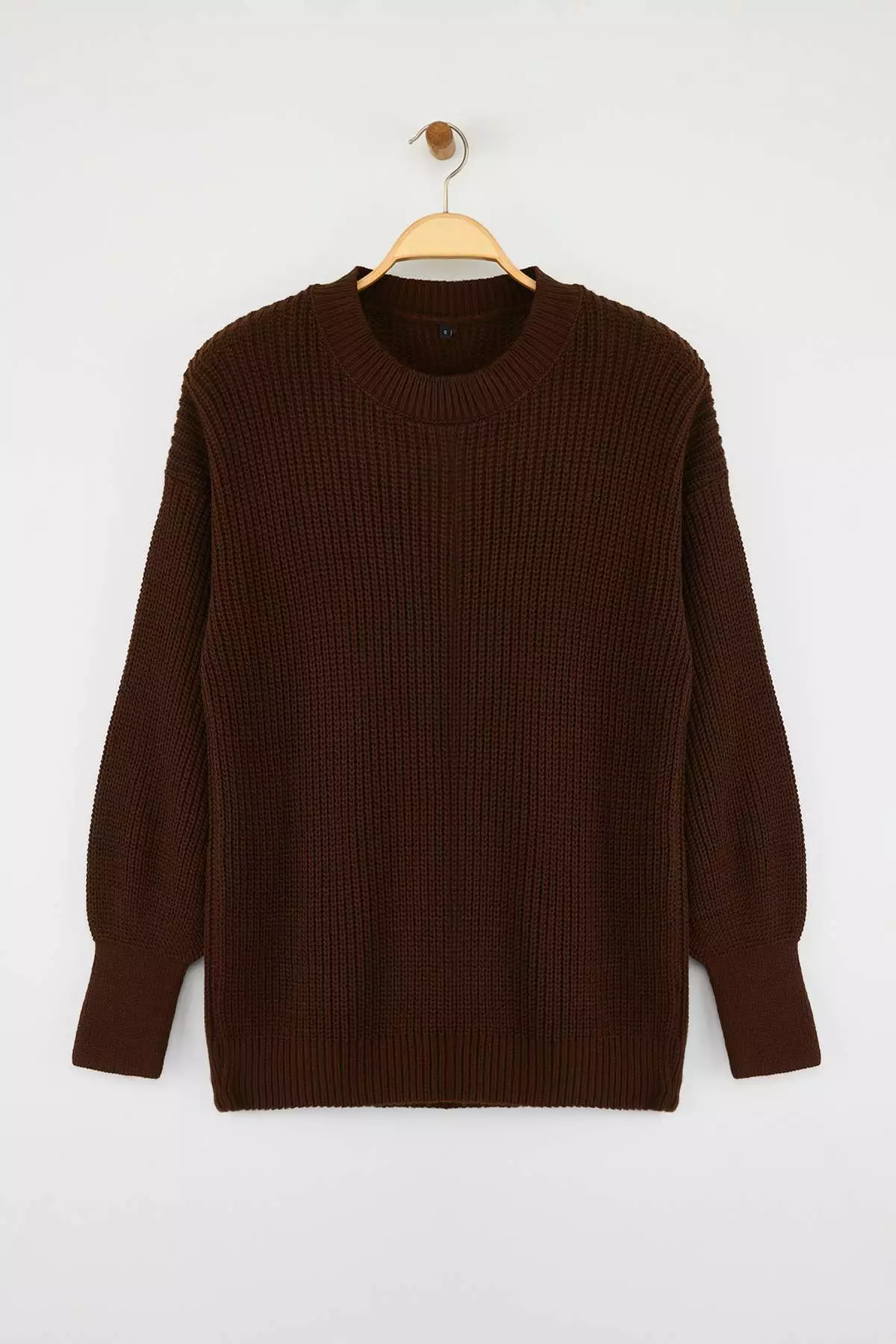 Brown Wide Fit Basic Knitwear Sweater