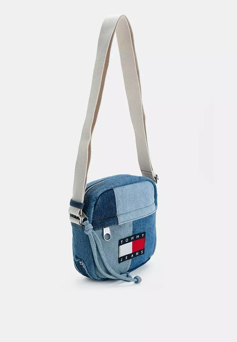 Logo Patchwork Denim Crossbody Reporter Bag - Tommy Jeans