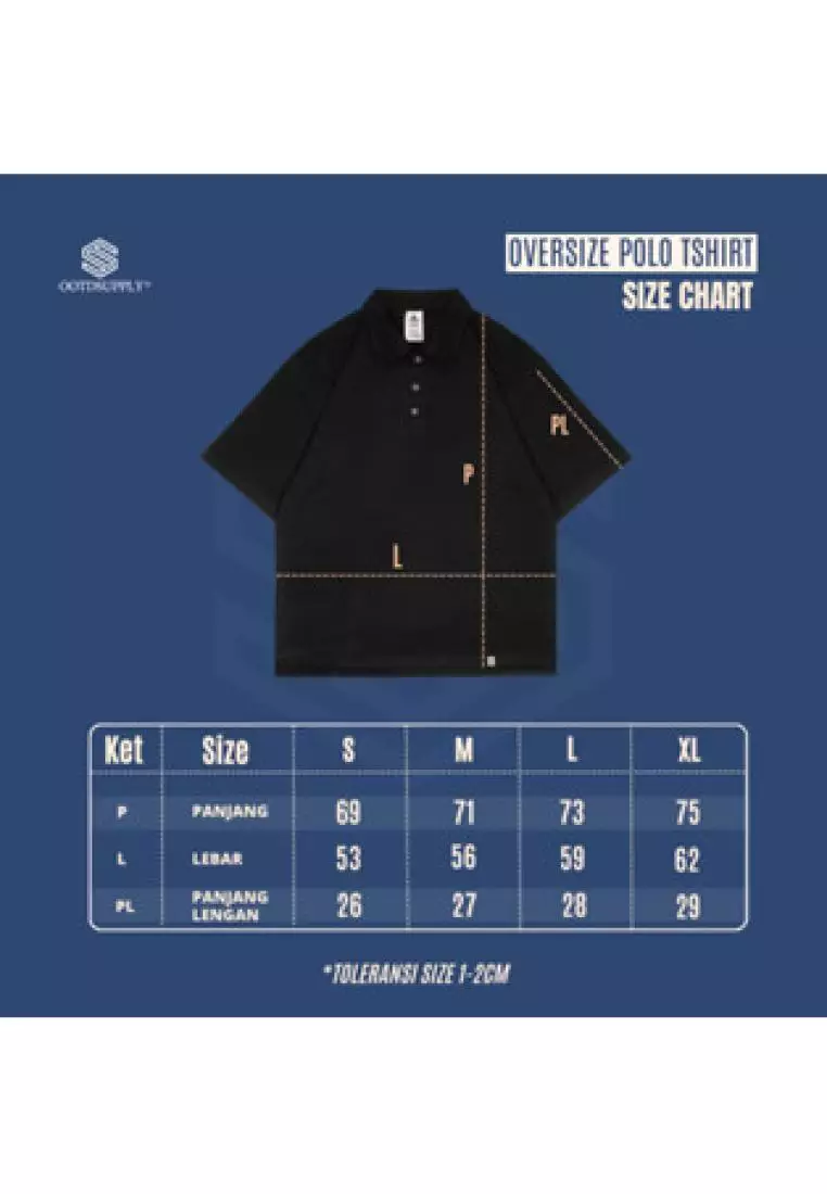 OOTDSUPPLY Oversize Polo Shirt Strings V.6 Infinite 96 Black l Kaos Oversize | Atasan Pria dan Wanita | PSSTRINGV6001