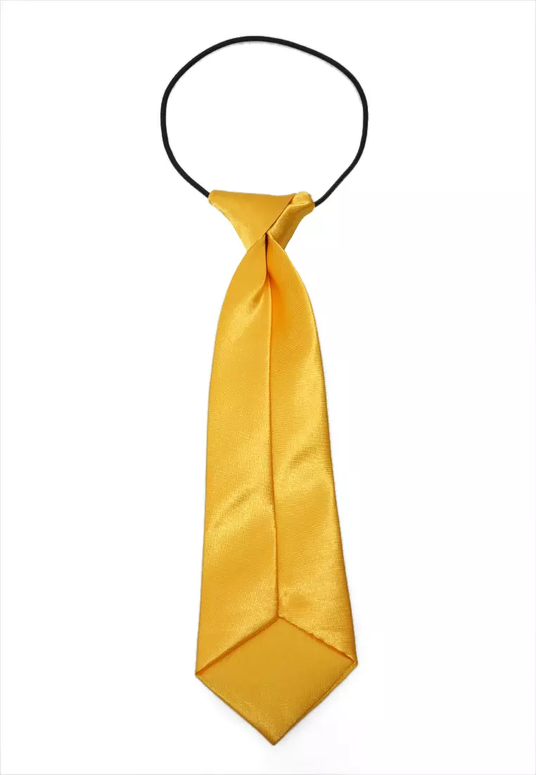 Deborah Aksesoris Fashion Dasi Instan Anak Pria Motif Polos Child Tie Material Satin ORIGINAL - Yellow