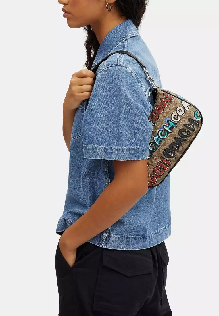 Coach X Mint + Serf Teri Shoulder Bag In Signature Canvas Khaki Multi