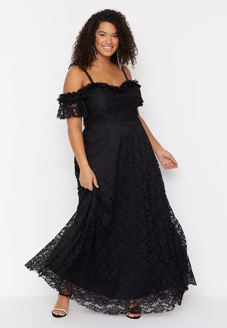 Plus Size Lace Evening Dress