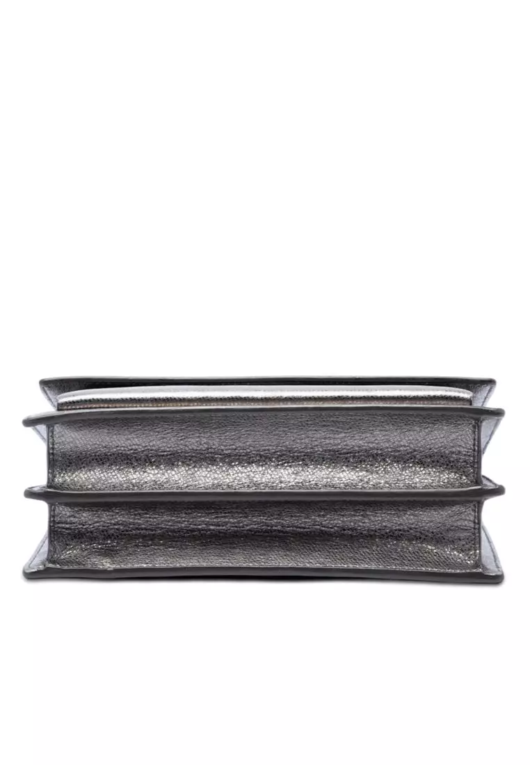 Pre-Loved Saint Laurent Medium Metallic Calfskin Monogram Sunset Crossbody