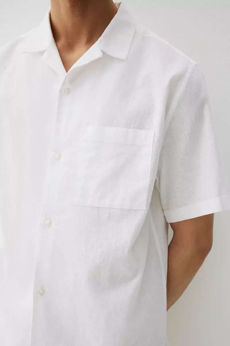Regular Fit Short-sleeved linen-blend shirt