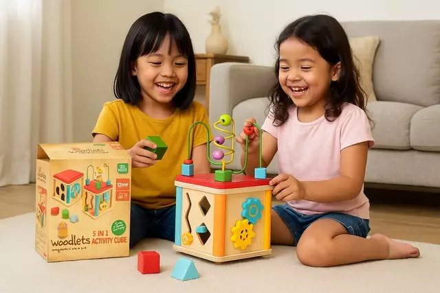Jual Mothercare Addo Woodlets 5 in 1 Activity Cube - Mainan Kayu ...