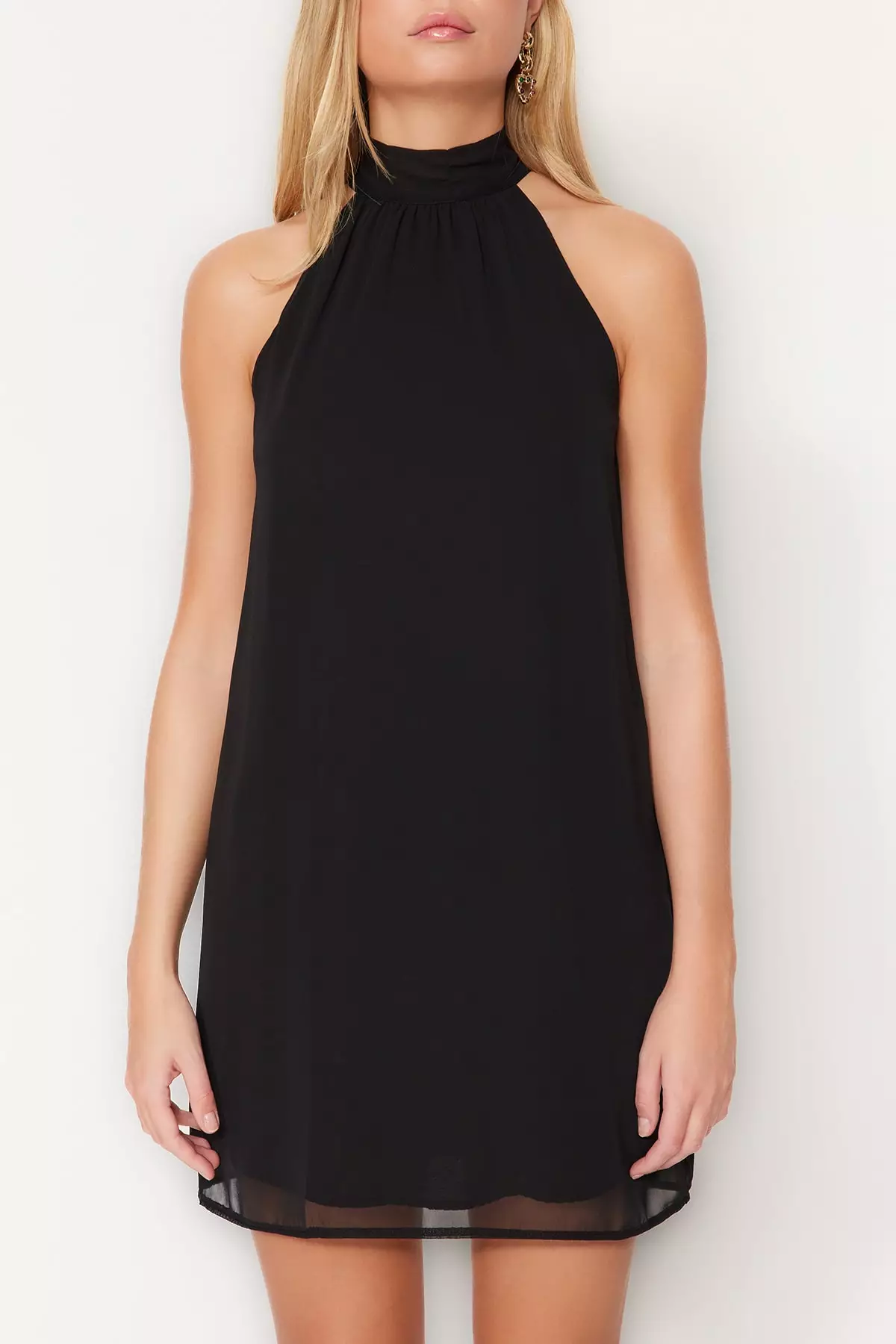 Vestido Mujer Trendyol Midi Shift Slim - Negro, Floral, 92% Poliéster 8% Elastano