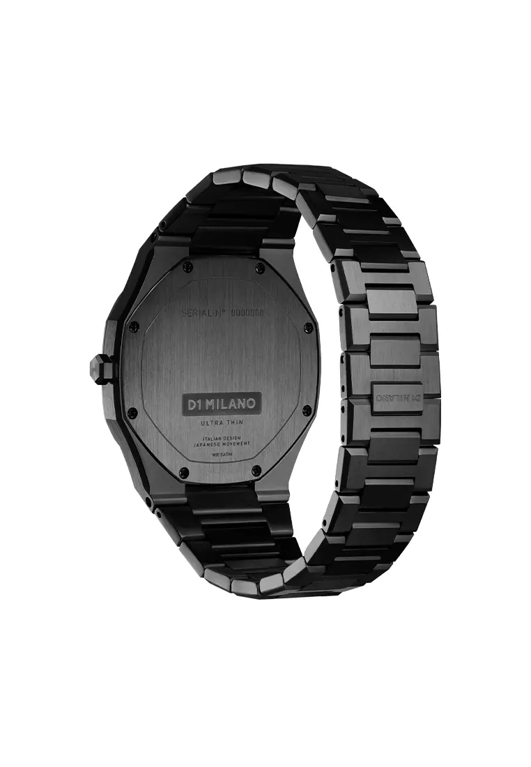 Black DLC Ultra Thin Bracelet Watch, 40 mm