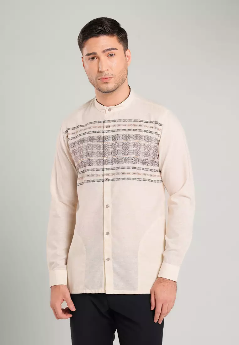 MOC Kemeja Koko Lengan Panjang Pria SERGE - KHAKI