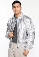 Zara metallic bomber jacket cheap