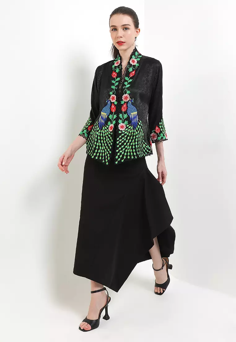 Embroidery Kebaya 7/8-Sleeve>Peacock Colored