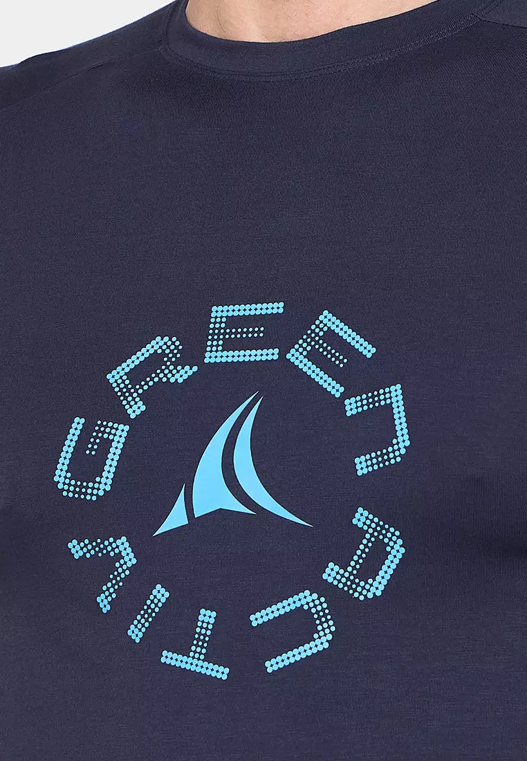 Premium Navy Men's Eco-Stretch Bamboo Training T-Shirt