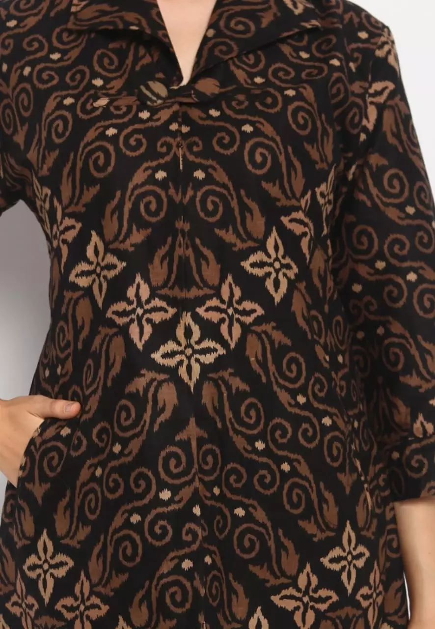 Tunik Batik Songket Abu  Premium