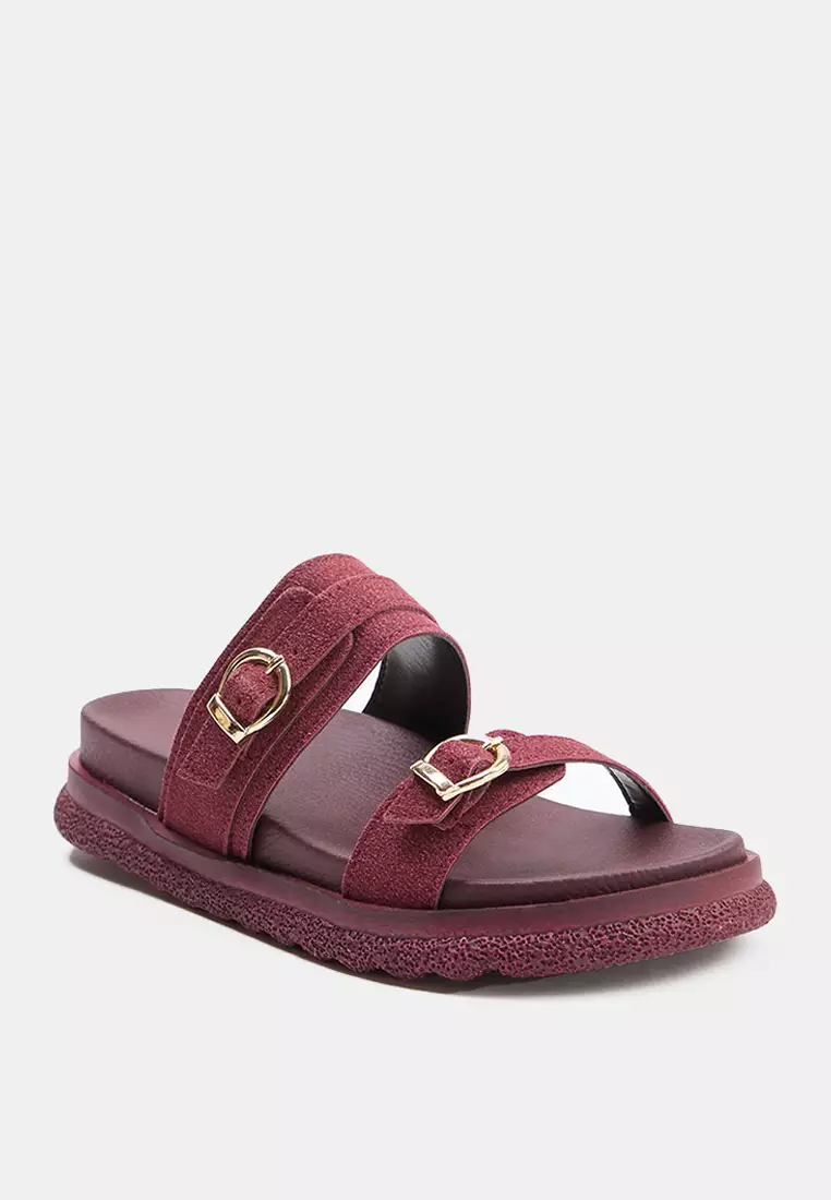 Double Buckle Thick Sole Sandals