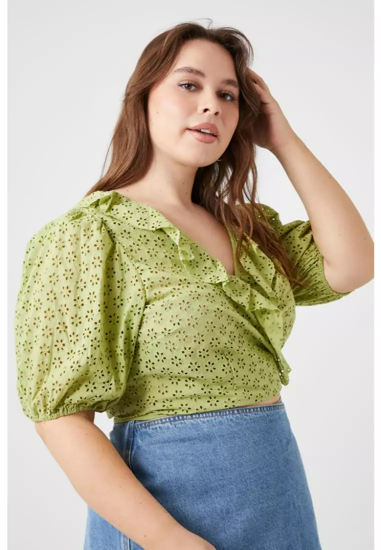 Forever 21 eyelet top on sale