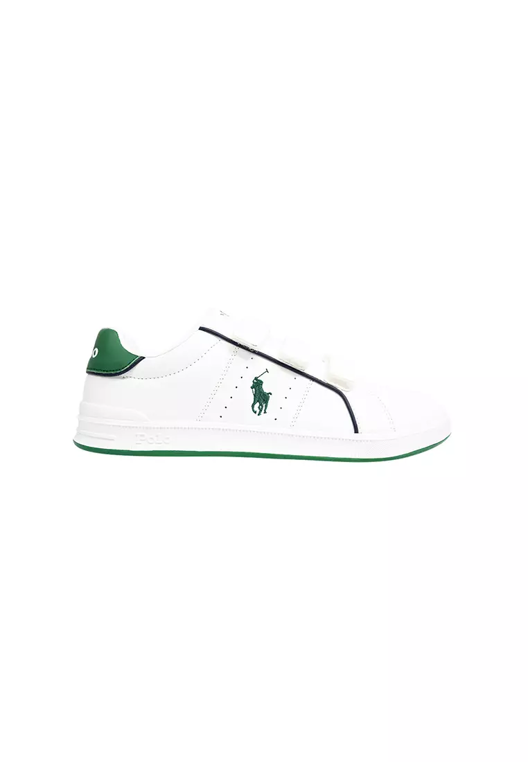 Discount on Polo Ralph Lauren  shoes - SKU: Heritage Court Iii Ez Sneaker- White/Green (595110)