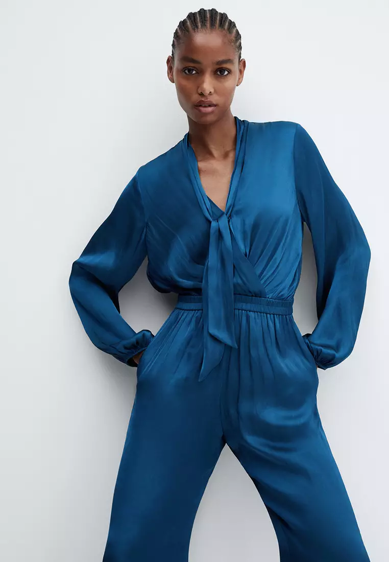 Satin cheap wrap jumpsuit