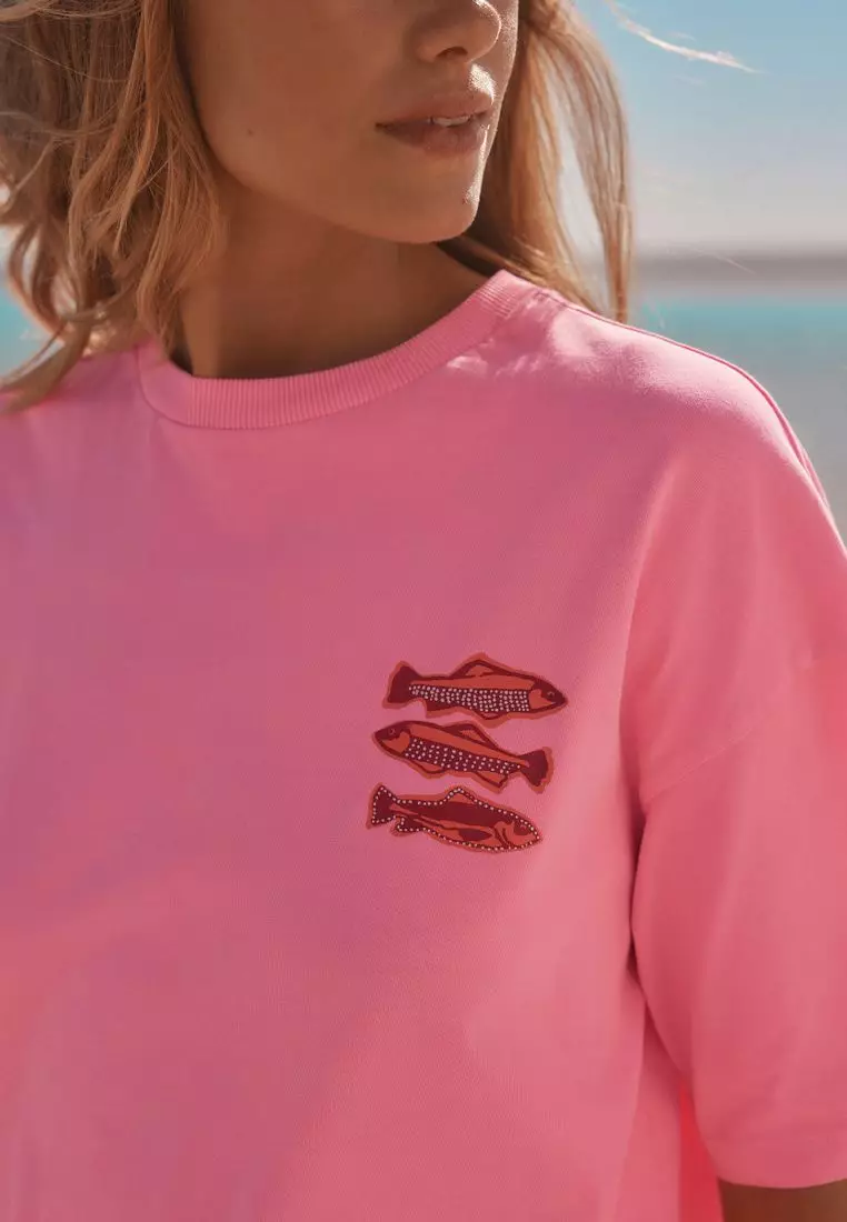 Oversized Sardine Matchbox Graphic Short Sleeve Crew Neck 100% Cotton T-Shirt