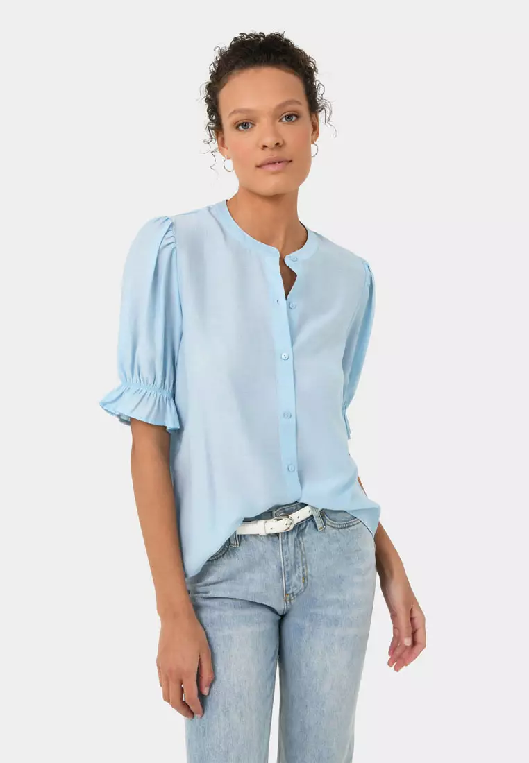 Octavia Ruffled Puff Sleeve Blouse