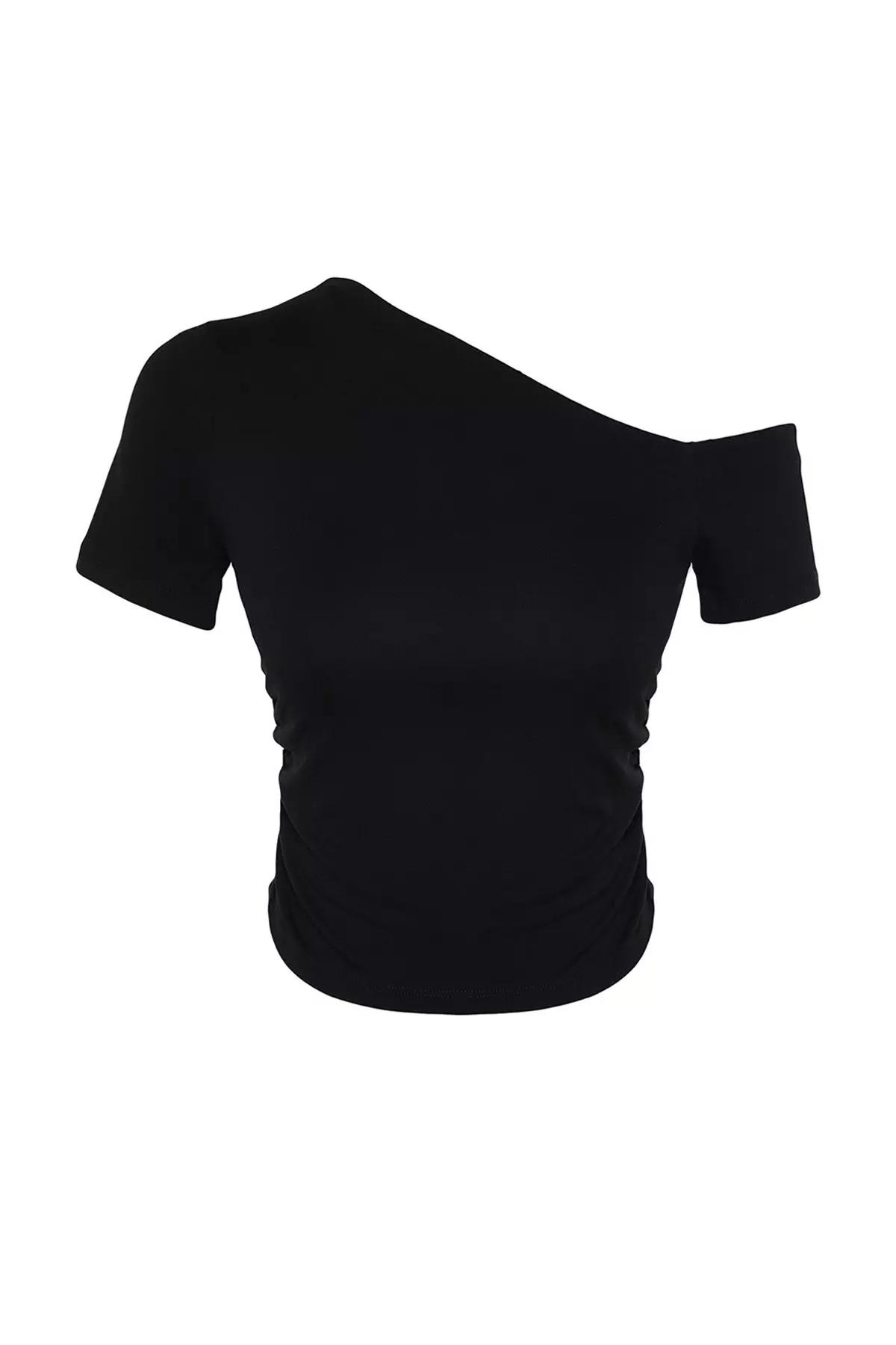 Asymmetrical Ruched Crop Top