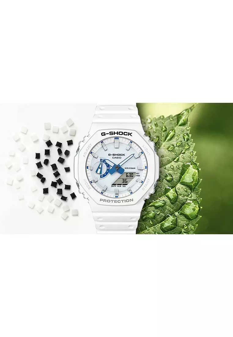 GA-2100HDS-7A Men’s Analog Digital Watch White Resin Band