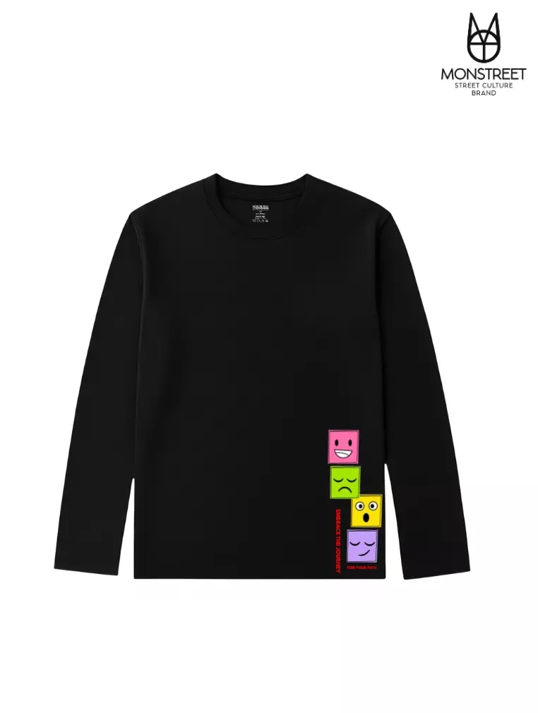 Monstreet Kaos Katun Combed 24S Grafis Reguler Fit Lengan Panjang Hitam Tshirt LUTR232 Cotton Combed 24S Graphic Tshirt Regular Fit Full Sleeve Black Tshirt