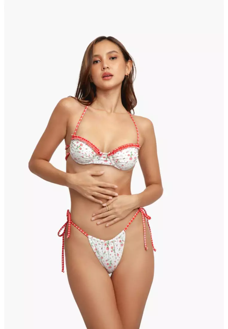 Annie String Cheeky Bikini Bottoms / Rose Water