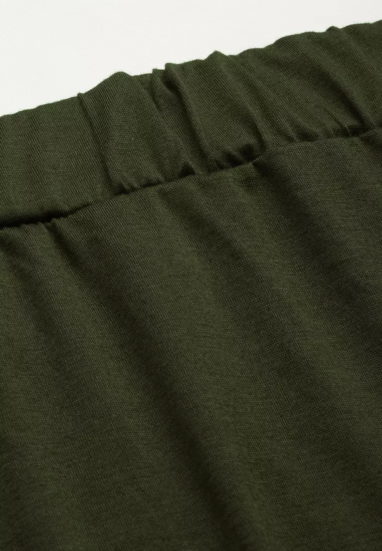 Olive Knitted Long Tube Skirt