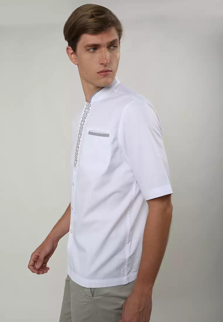 LGS - Baju Koko Pria - Lengan Pendek - Warna Putih - CSH.285.S1124K.360.C