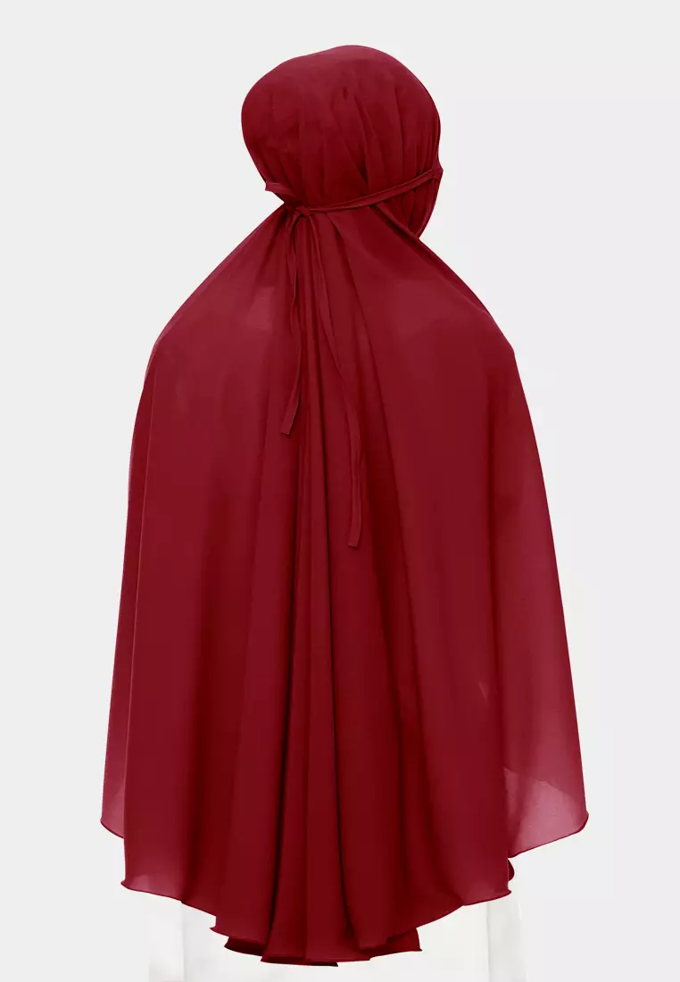 Ashilla Khimar Bergo | Hijab Instan Tali | Bergo Jumbo Kerudung - Red Tomato