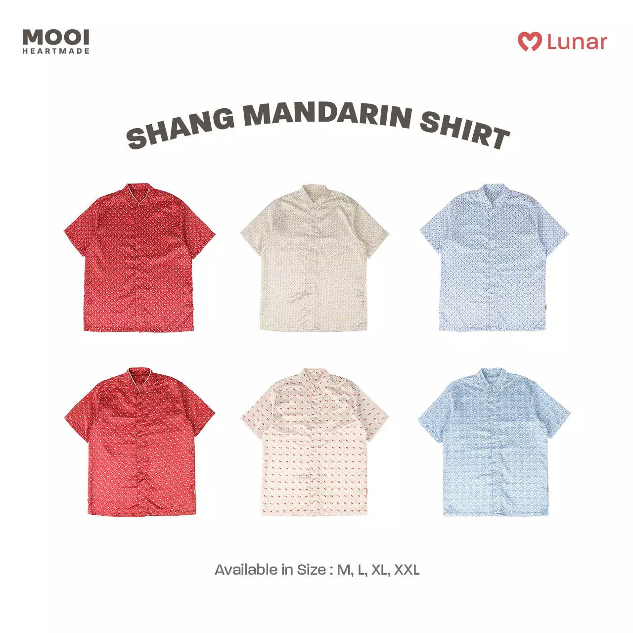 Mooi Kemeja Dewasa Lunar Collection Shang Mandarin Shirt Adult - Scallop Ivory