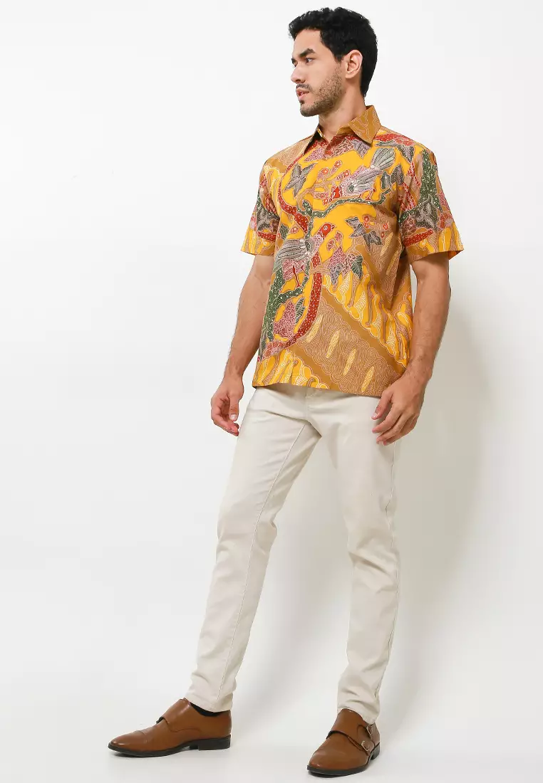 Wagindra Kemeja Batik Tulis Premium Pria Casual Modern Lengan Pendek