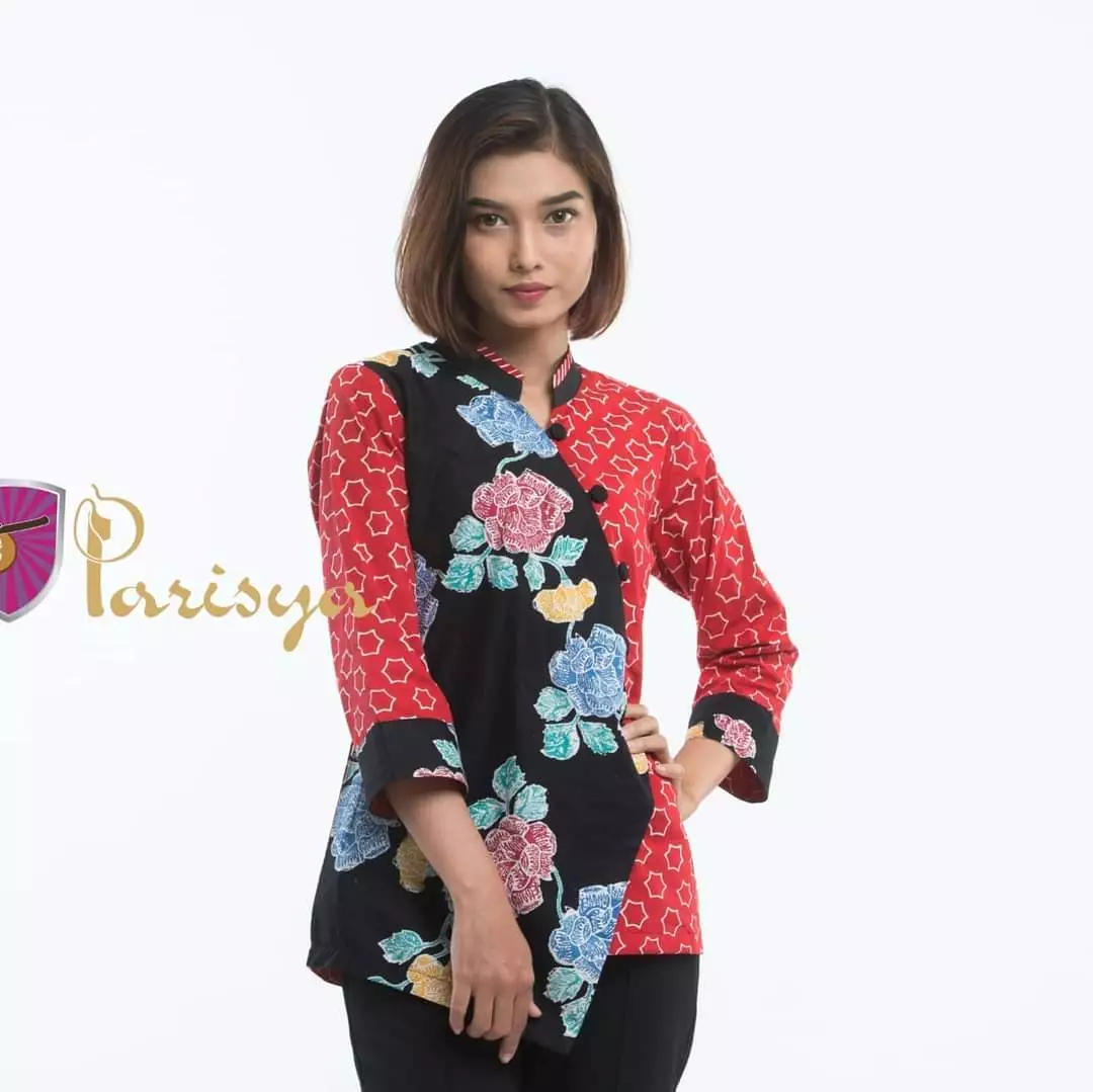 Jual Batik Parisya Red Rosa B0007, Atasan Batik Blus Batik Wanita ...