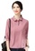 A-IN GIRLS pink Simple Lapel Long Sleeve Blouse F2996AAC7A661FGS_1