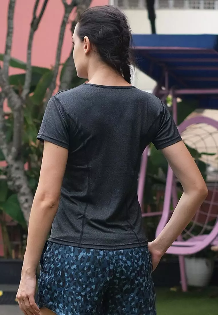 Fitwear - Kaos Olahraga Slimfit Wanita MOANA DRYFIT S/S - FULL GRAY