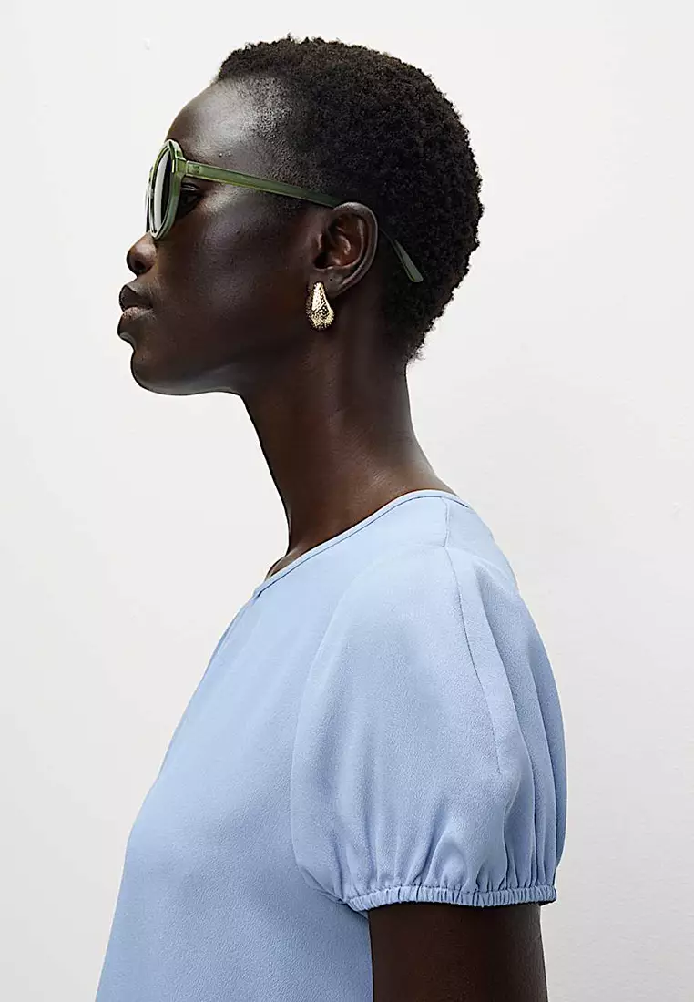 Regular Fit Puff Sleeve Top