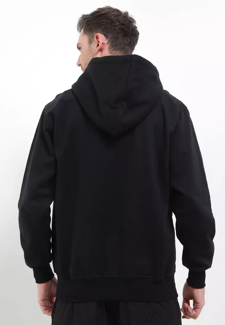 SYZLO Jaket Hoodie Sweater Cryptic Cotton Fleece - Black