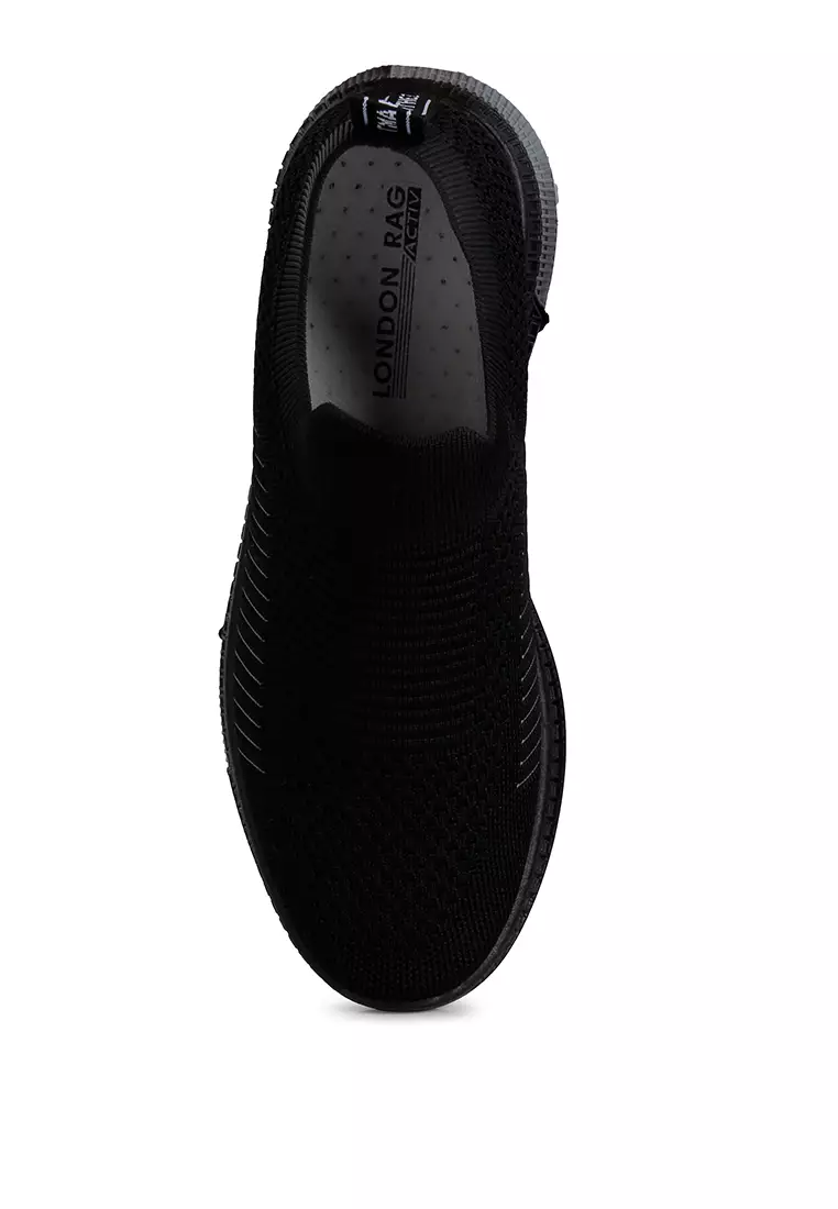 Buy London Rag Knitted Slip On Walking Shoes in Black 2024 Online ...