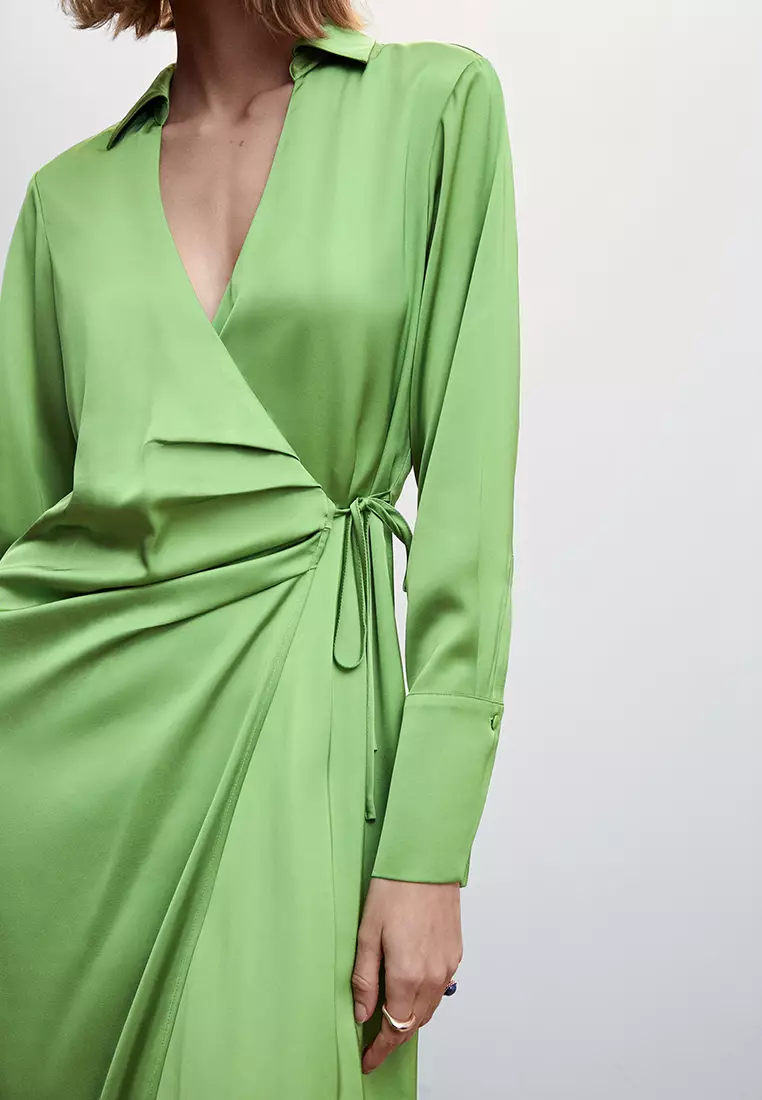 Buy Mango Satin Draped Dress 2025 Online ZALORA Philippines