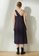 SALIENT LABEL blue and navy Asteria Tie-back Midi Dress in Midnight Navy 0E9A1AA60A911FGS_6