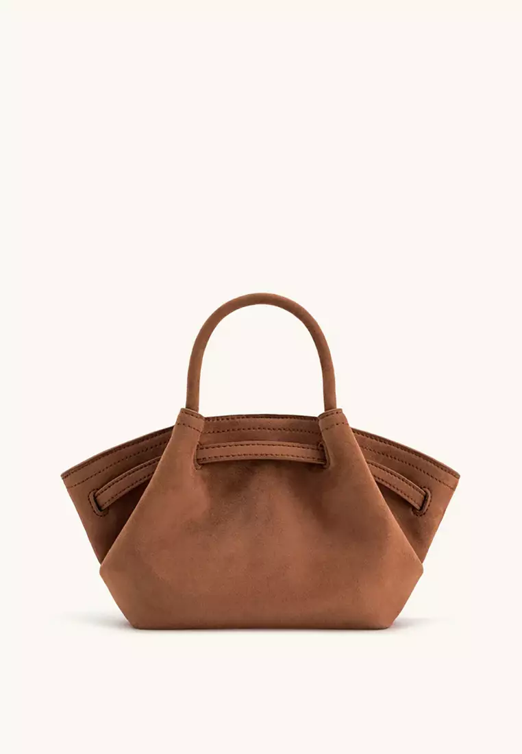 Hana Mini Faux Suede Tote Bag - Brown