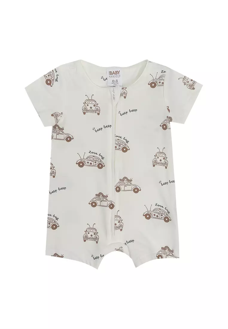 The Short Sleeve Zip Romper