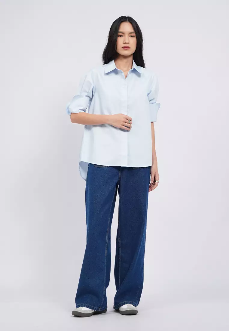 Folded Short Sleeves Shirt