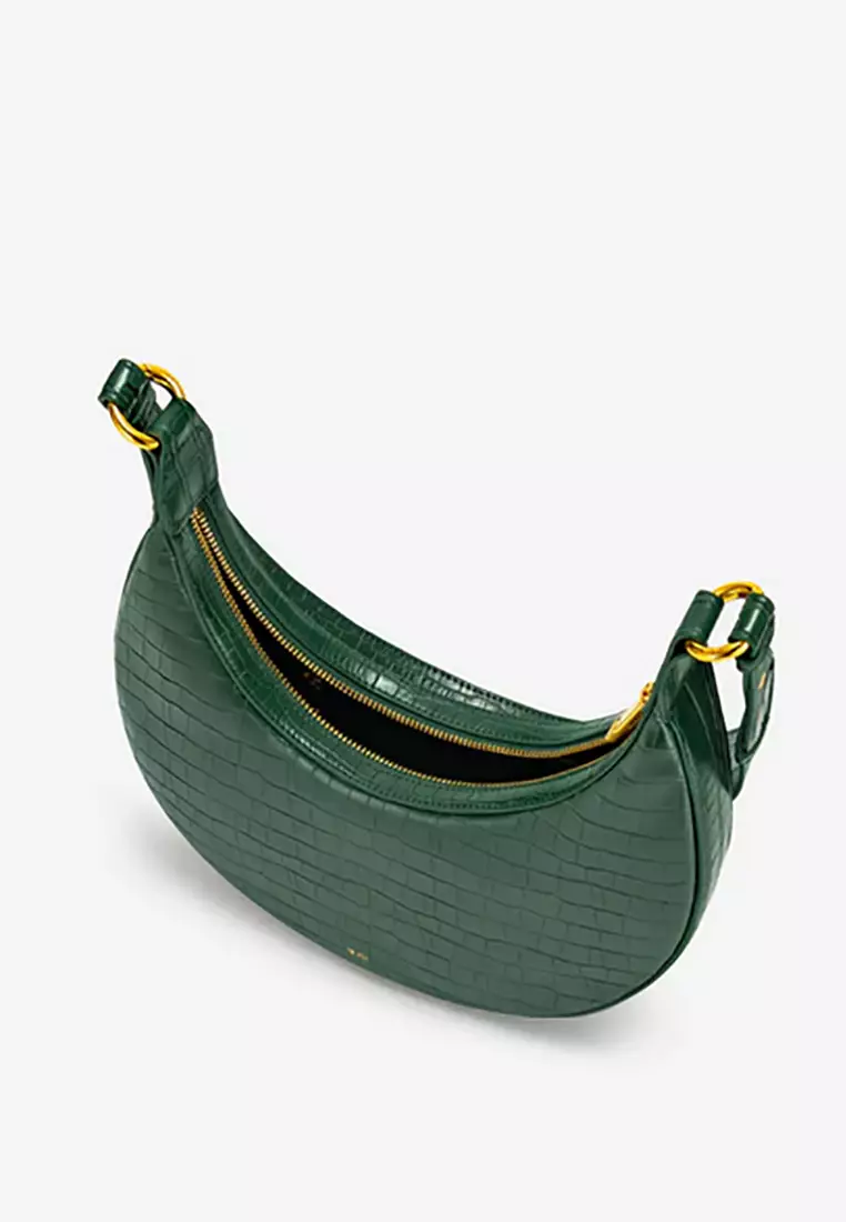 Carly Saddle Bag - Green Croc