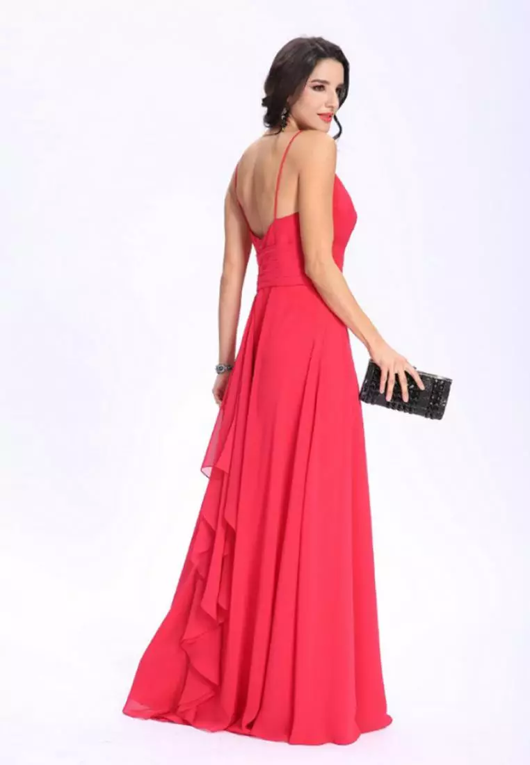 優雅的風格雪紡晚禮服